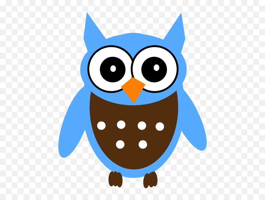 Cute Blue Owl 2 Clip Art At Clkercom - Vector Clip Art Cute Orange Owl Clipart Emoji,Owl Transparent Background