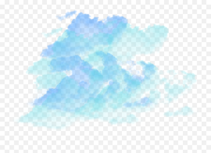 Download Hd Ftestickers Watercolor Sky Clouds Coloredclouds - Aesthetic Blue Cloud Png Emoji,Sky Png