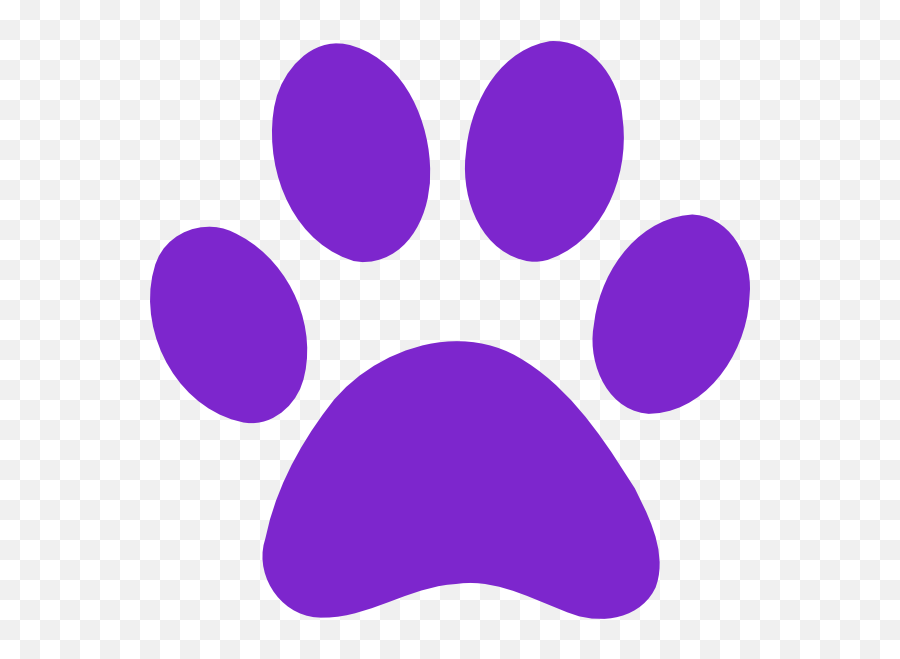 Purple Paw Print Clip Art At Clker Emoji,Paw Prints Transparent Background
