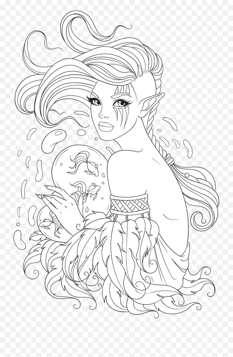 Free Adult Coloring Pages Printable Pdf - Fictional Character Emoji,Black Line Png
