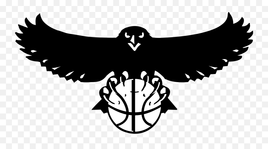 Black And Ahite - Black Atlanta Hawks Nba Logo Emoji,Atlanta Hawks Logo