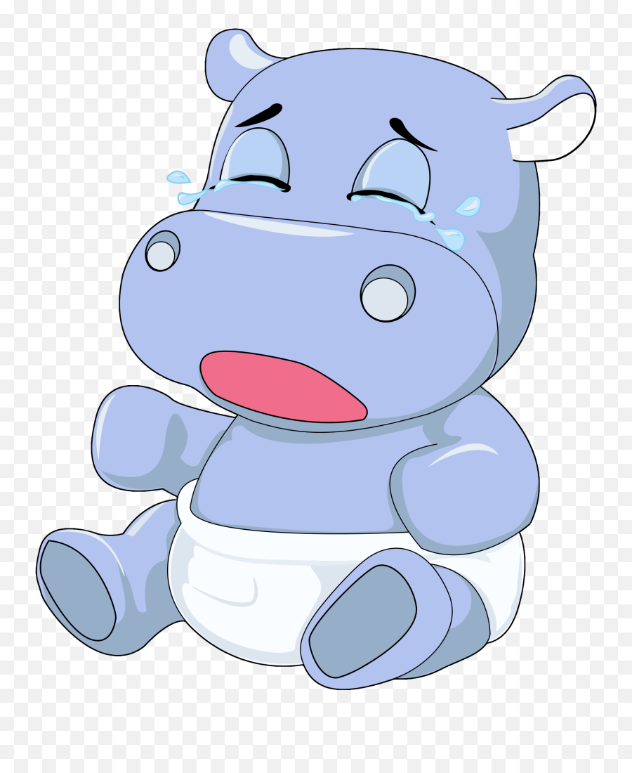 Clipart Hippo Baby Hippo Clipart Hippo - Cute Hippo Crying Cartoon Emoji,Hippo Clipart