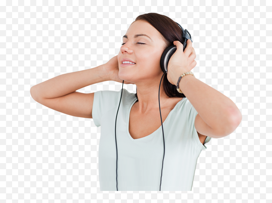 Download Hd Listening - Girl With Headphone Png Transparent Girl With Headphone Png Emoji,Headphones Png