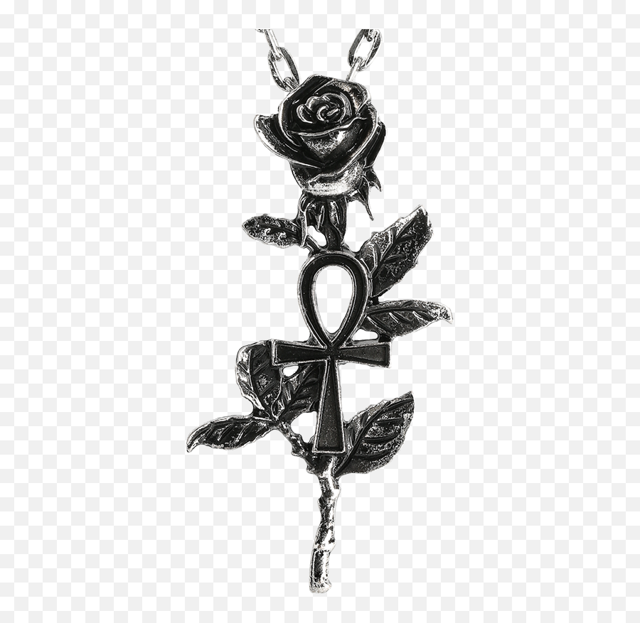 Silver Ankh Rose Pendant - Necklace Full Size Png Download Garden Roses Emoji,Ankh Png