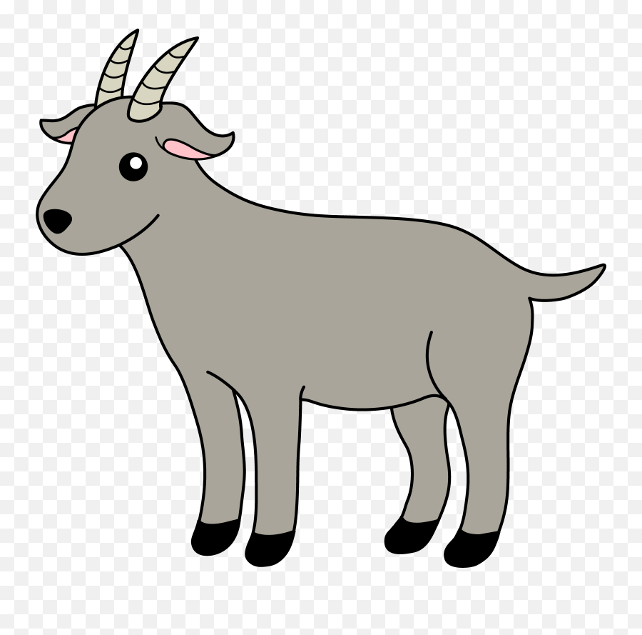 Goat Clipart Transparent Background - Gray Goat Clipart Emoji,Goat Clipart