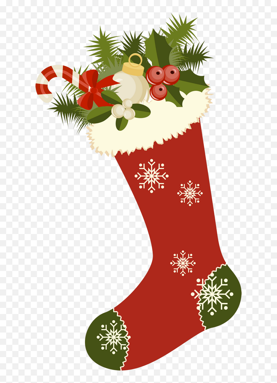 Red Retro Christmas Stocking Png - Clip Art Vintage Christmas Emoji,Christmas Clipart