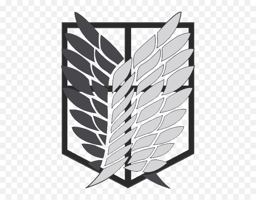 Download Hd Attack On Titan Logo - Survey Corps Black Attack On Titan Logo Png Emoji,Attack On Titan Logo