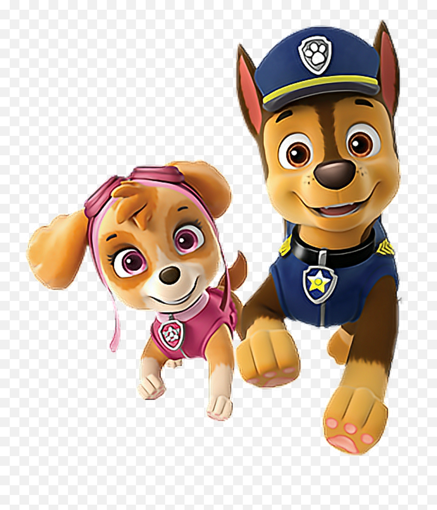 Download Chase Sticker - Paw Patrol Chase And Skye Png Image Emoji,Chase Clipart