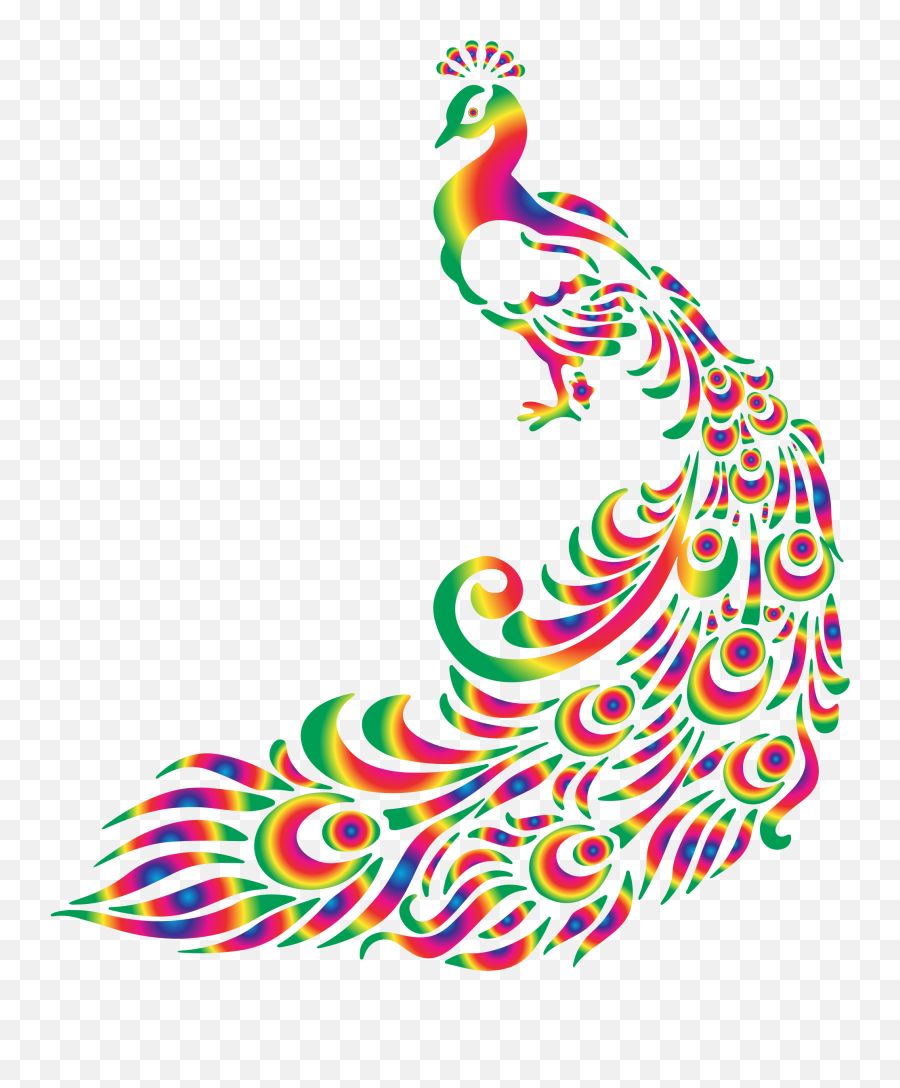Clipart Colorful Peacock 2 - Peacock Clipart Png Emoji,Peacock Clipart