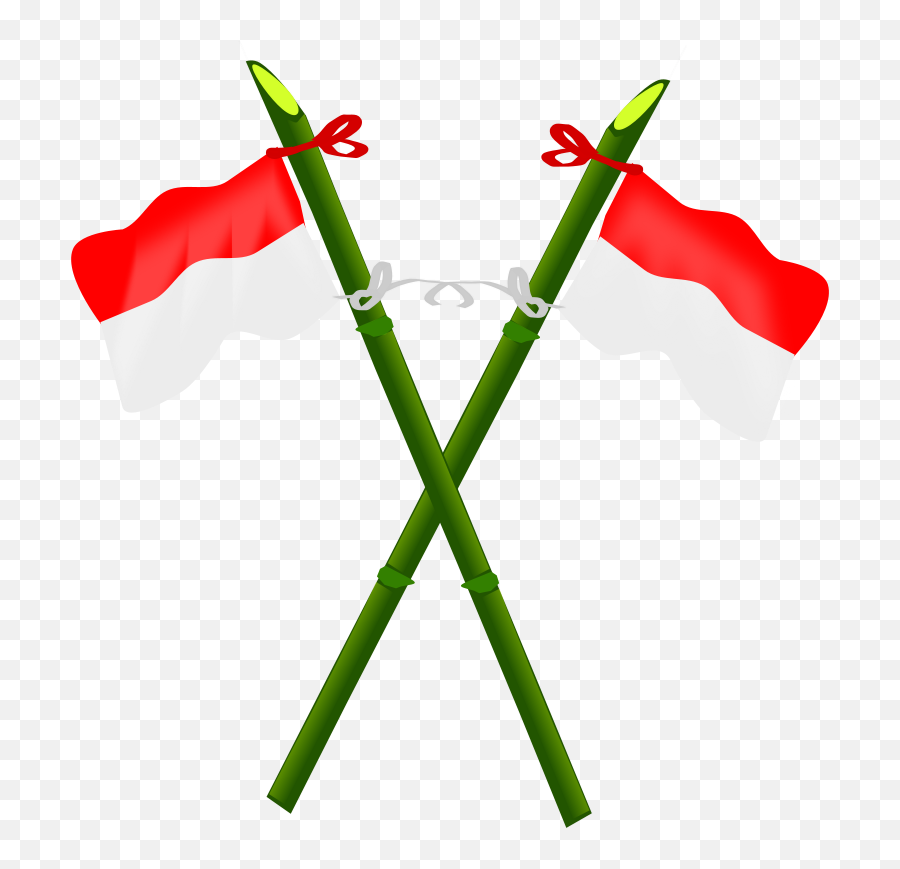 Free Clip Art Bamboo And Indonesian Flag - 2 By Insan Vector Cdr Bendera Merah Putih Png Emoji,Bamboo Clipart