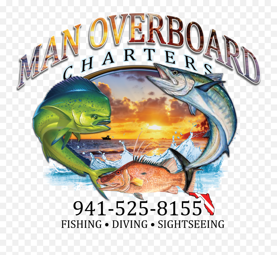 Man Overboard Charters - Fish Emoji,Charters Logo