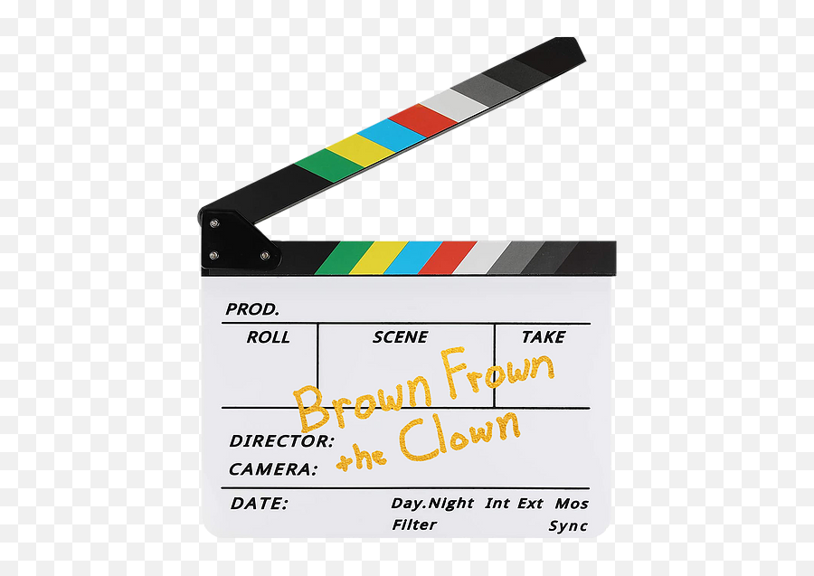 Brown Frown The Clown Rock Hard With The Clown - Clapboard With Color Bars Emoji,Clapboard Png