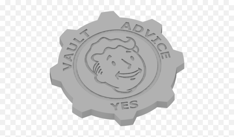 3d Printed Fallout Coin By Ryšard Poplavskij Pinshape - Happy Emoji,Fallout Logo