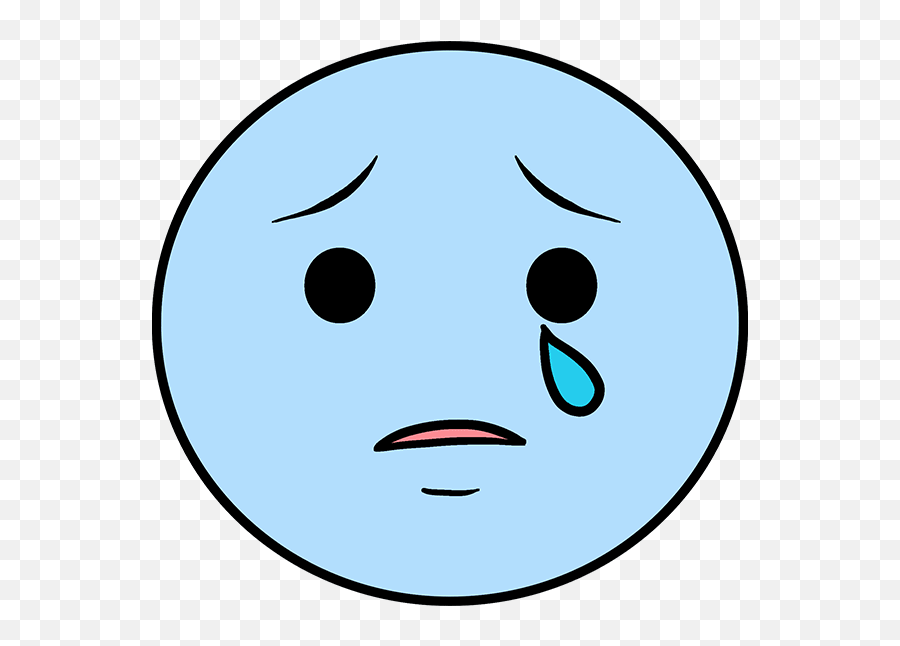 How To Draw A Crying Emoji - Really Easy Drawing Tutorial,Cry Emoji Png
