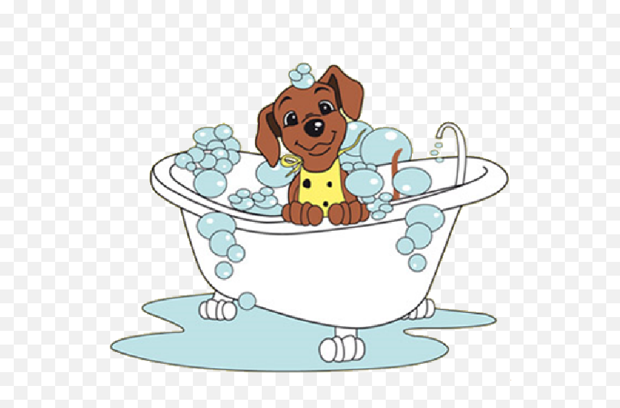 Download Dog In Bathtub Clip Art - Dog Bath Clipart Emoji,Bath Clipart