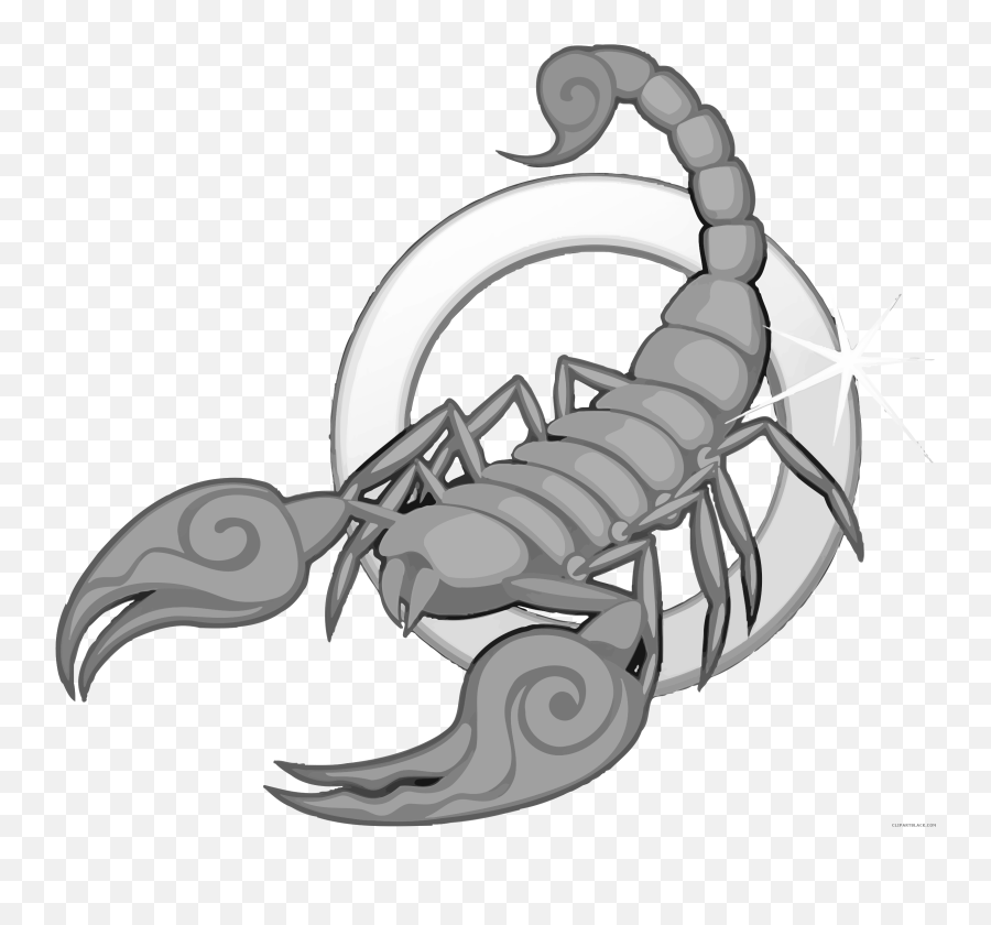 Zodiac Astrological Sign Scorpio - Scorpion Animal Black And White Emoji,Scorpion Clipart