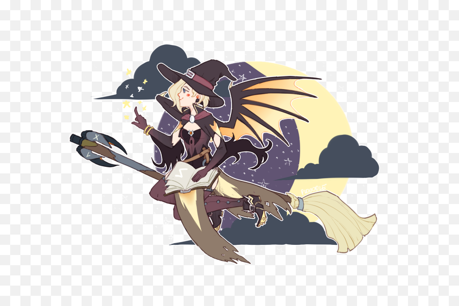 Overwatch Witch Mercy Chibi Hd Png - Mercy Overwatch Art Transparent Emoji,Mercy Overwatch Png