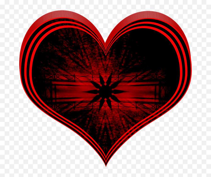 Free 3d Heart Heart Image - Red And Black 3d Transparent Black Emoji,3d Heart Png