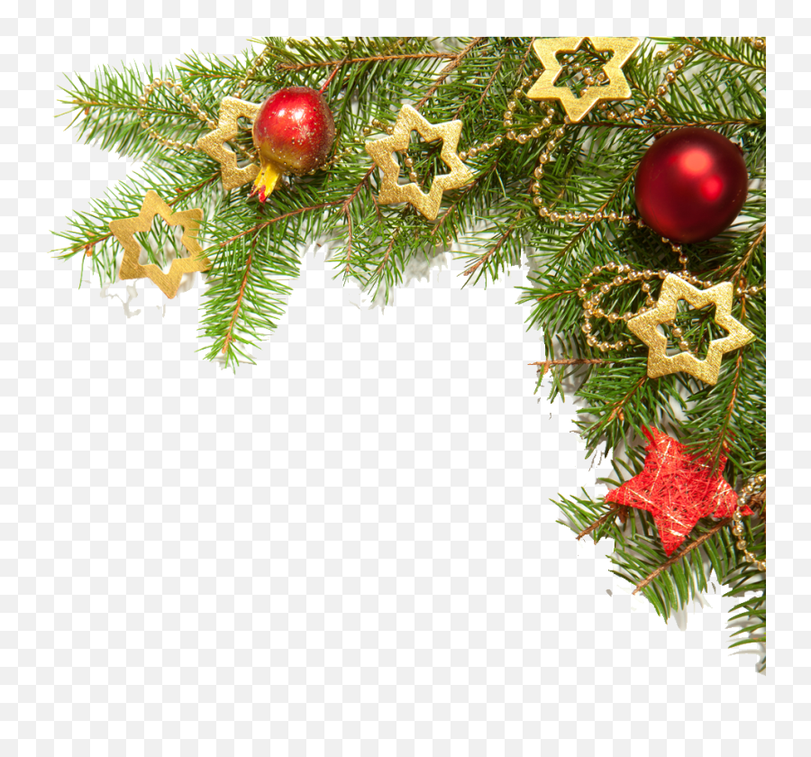 Christmas Tree Decoration Corner Png - Free Christmas Boarder Png Emoji,Christmas Border Png