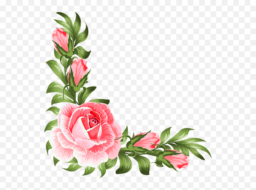 Download Free Png Corner Flower Clipart 16 Vehicles - Roses Corner Border Png Emoji,Floral Clipart