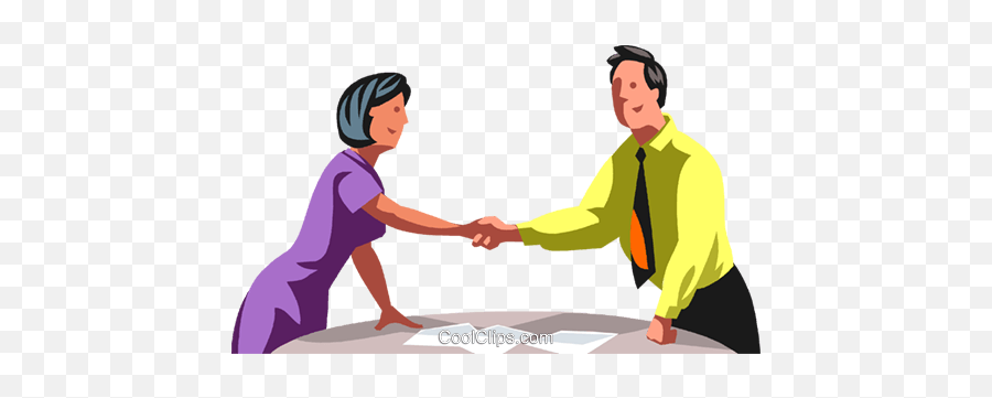 Man And Woman Shaking Hands At A Table Royalty Free Vector Emoji,Hand Shaking Clipart