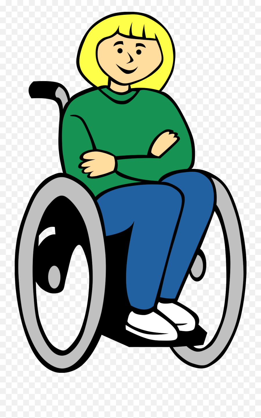 Girl In Wheelchair Clip Art At Clker - Wheelchair Clipart Emoji,Wheelchair Clipart
