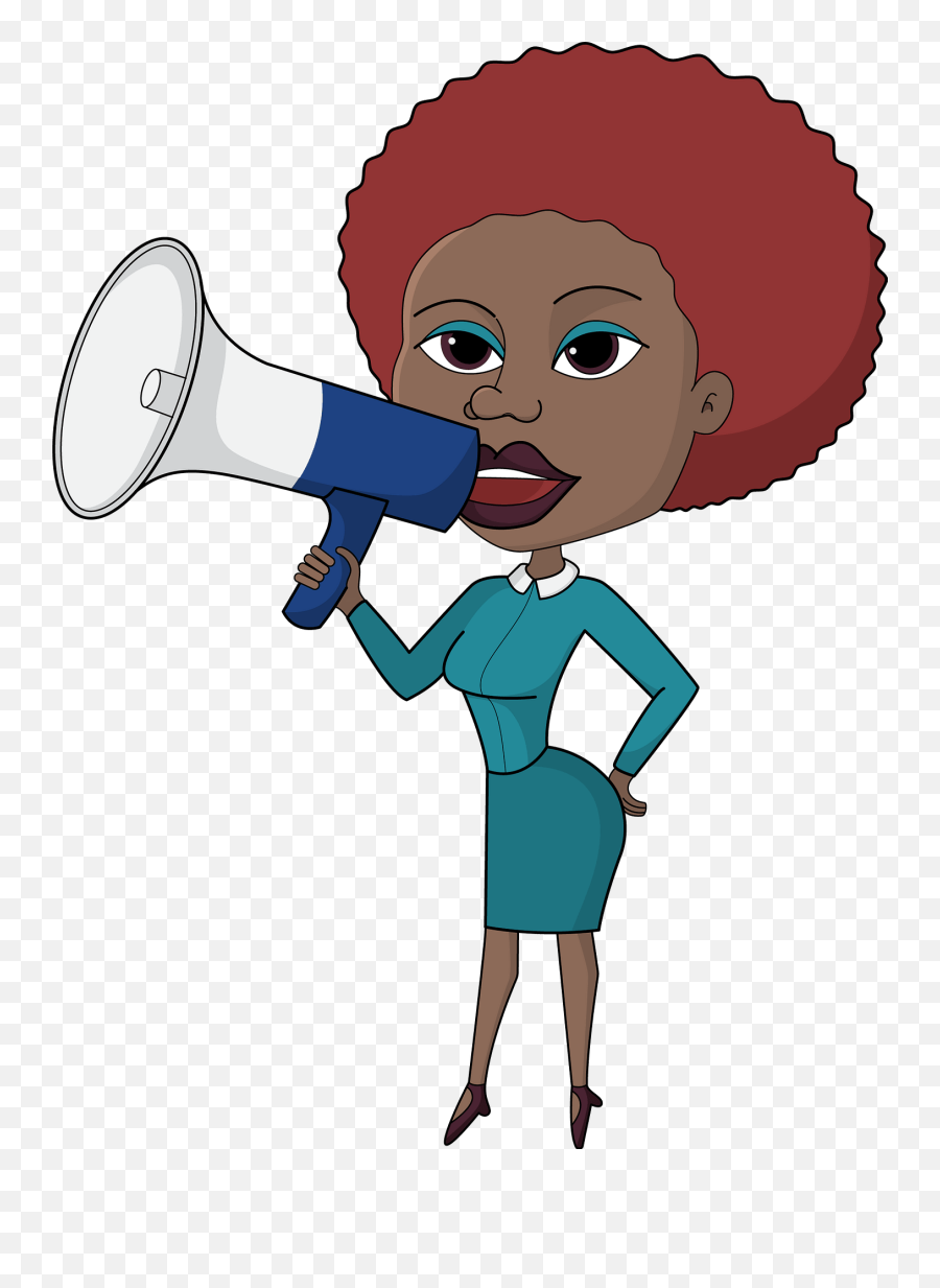 Business Woman With Megaphone Clipart - For Women Emoji,Megaphone Clipart