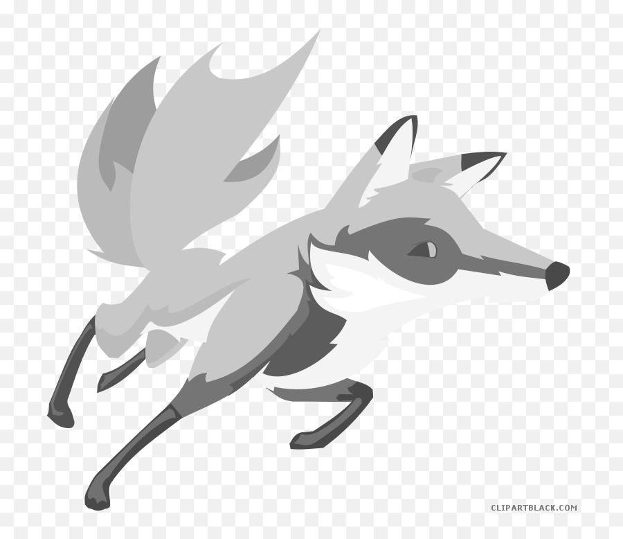 Fox Animal Free Black White Clipart Images Clipartblack - Fox Png Emoji,Fox Clipart Black And White