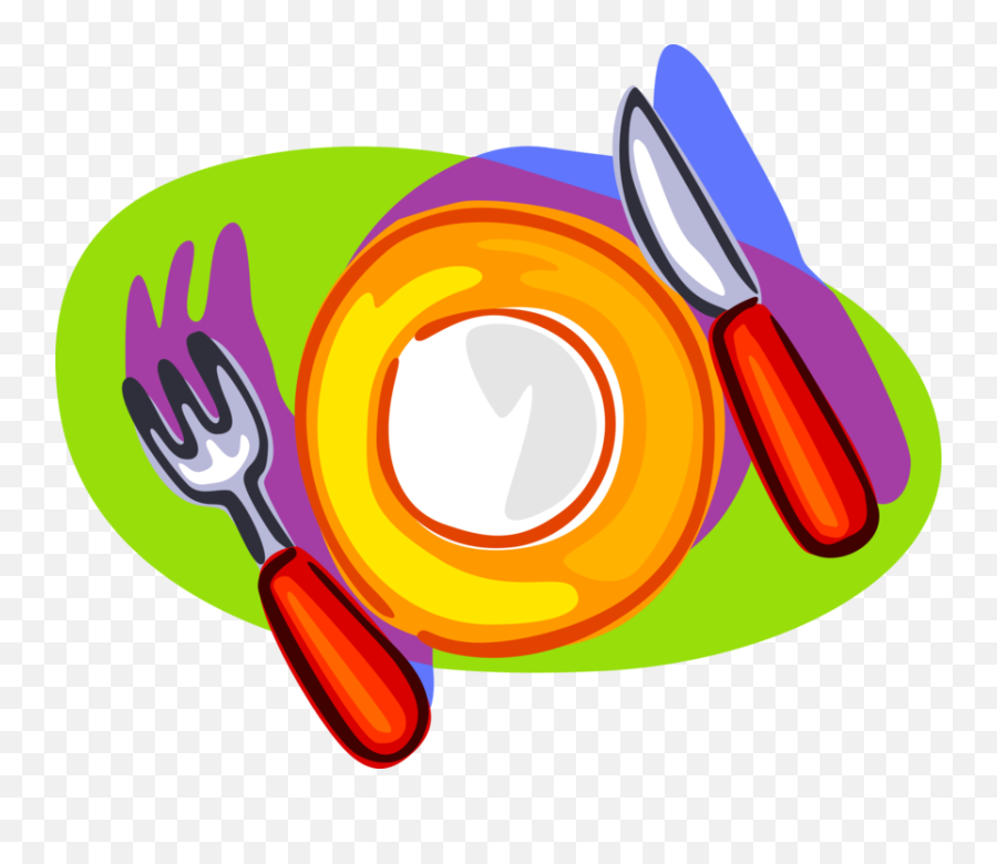 Nice Place Setting Royalty Free Vector Clip Art Illustration - Plate Knife Fork Clipart Emoji,Setting Clipart