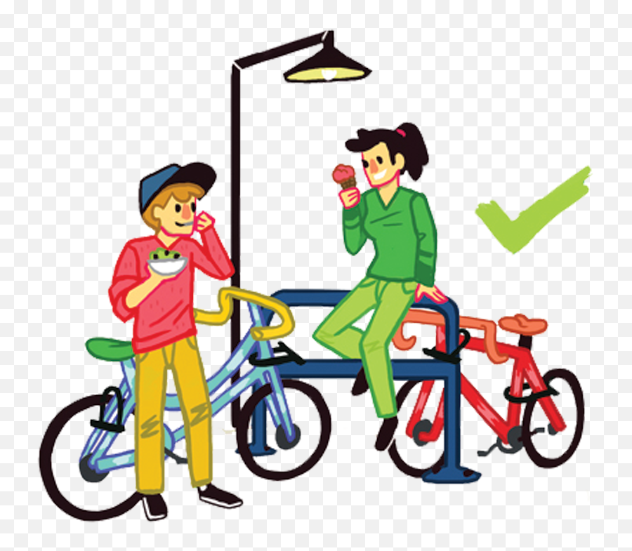 Bicycle Clipart Bike Rack - Bikes In The Street Clip Art Emoji,Bicycle Clipart