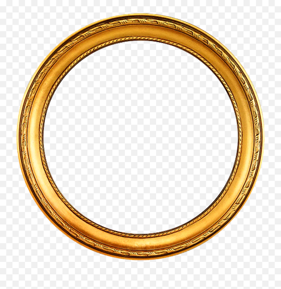 Round Golden Frame Png Transparent - Solid Emoji,Gold Frame Png