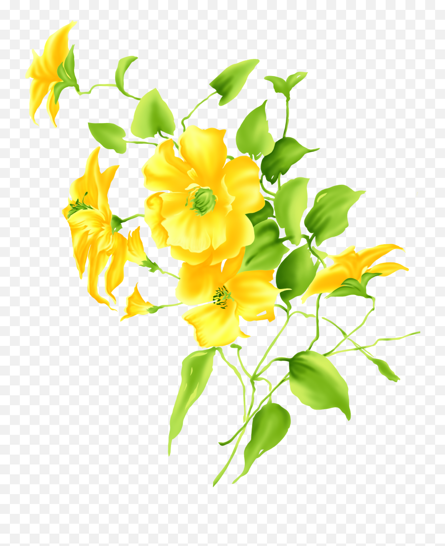 Yellow Flower Drawing Clip Art - Transparent Yellow Flowers Clipart Png Emoji,Yellow Flower Transparent