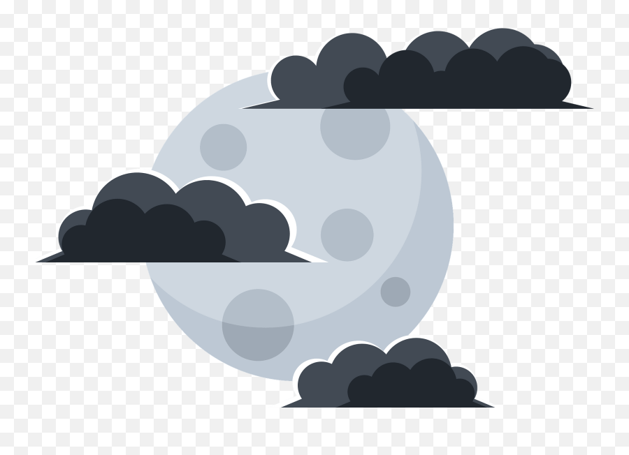 Moon In The Clouds Clipart - Moon With Clouds Clipart Emoji,Cloud Clipart