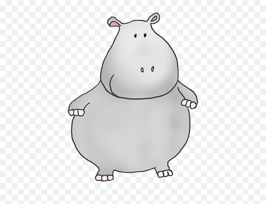 Cartoon Hippo Clipart 6 - Draw A Fat Hippo Emoji,Hippo Clipart