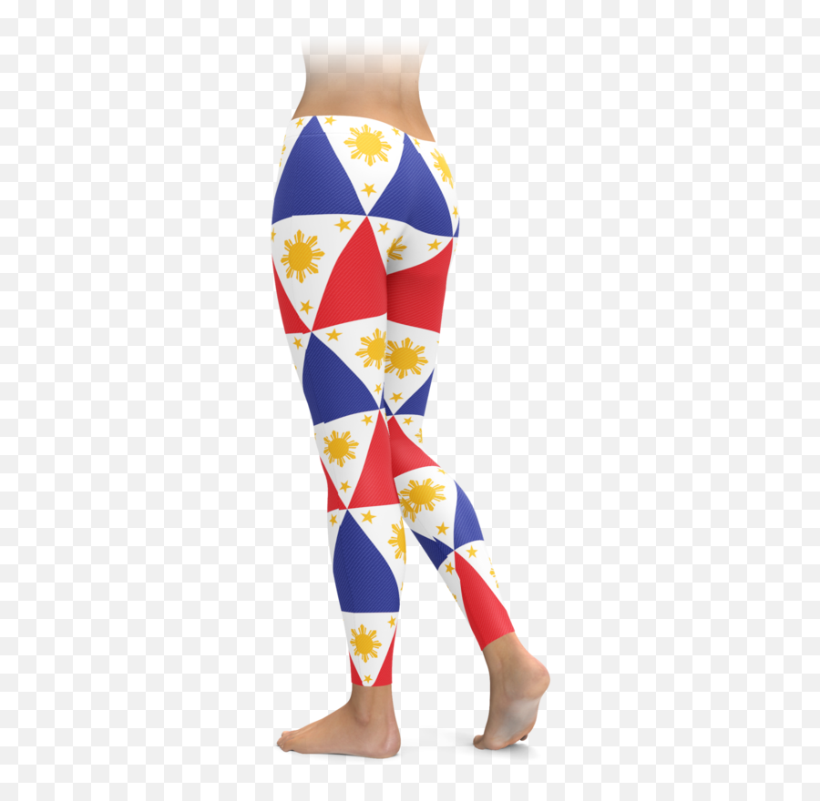 Filipino Flag Geoemtric Leggings - Leggings Full Size Png Emoji,Filipino Flag Png