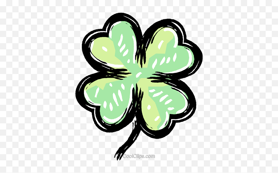 4 Leaf Clover Royalty Free Vector Clip Art Illustration - Girly Emoji,4 Leaf Clover Clipart