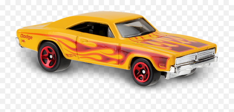69 Dodge Charger In Yellow Hw Flames Car Collector Hot Emoji,Dodge Charger Png