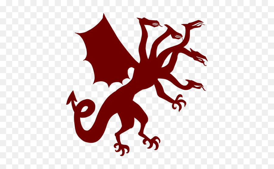 Heraldry Emblem Five Headed Dragon - 5 Headed Dragon Silhouette Emoji,Dragon Silhouette Png