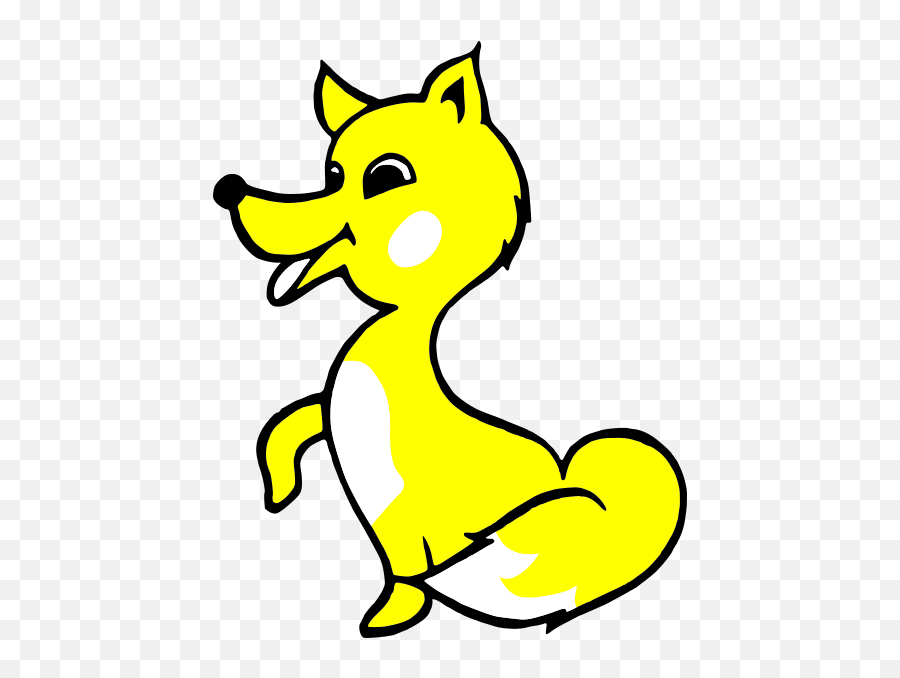 Yellow Fox Kid Clip Art At Clkercom - Vector Clip Art Fox Clipart Public Domain Emoji,Fox Clipart Black And White