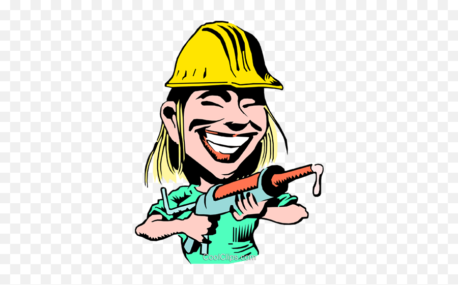 Cartoon Construction Worker Royalty Free Vector Clip Art - Gun Worker Png Emoji,Construction Clipart