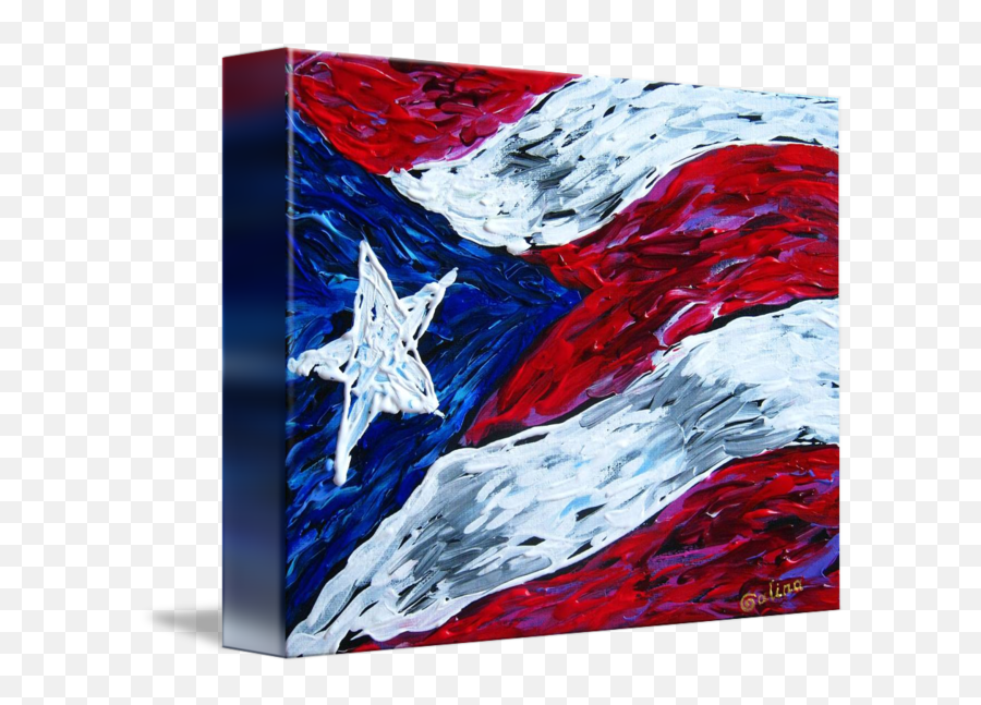 Puerto Rican Flag - Puerto Rico Abstract Paintings Canvas Emoji,Puerto Rican Flag Png