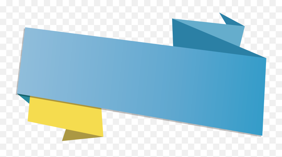 Download Blue Origami Ribbon Title Box - Title Png Emoji,Blue Rectangle Png