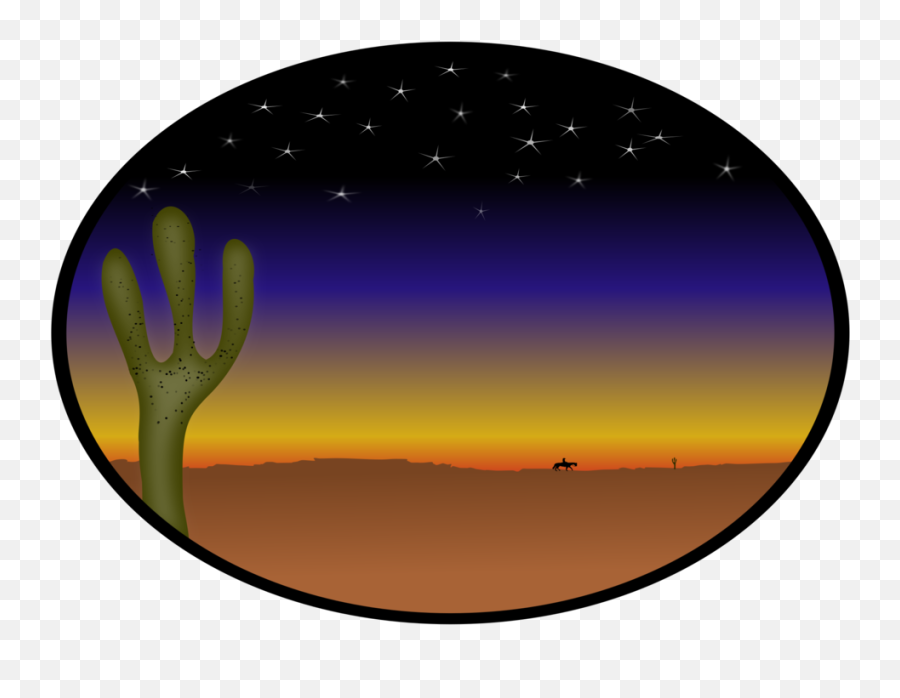 Cowboy Sunset Png Clip Art Cowboy - Clipart With Sunset And Stars Emoji,Sunset Clipart