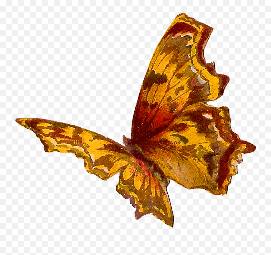 Painting Butterfly Png Transparent Png Emoji,Yellow Butterfly Png