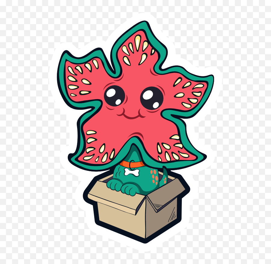 Stranger Things Demodog In Box Sticker - Sticker Mania Emoji,Stranger Things Logo Vector