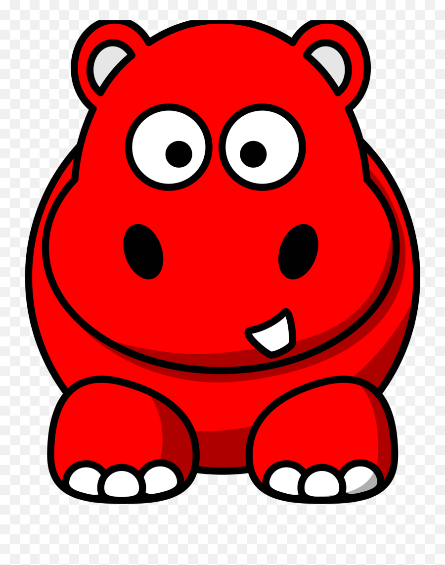 Red Hippo Clip Art - Red Hippo Emoji,Hippo Clipart