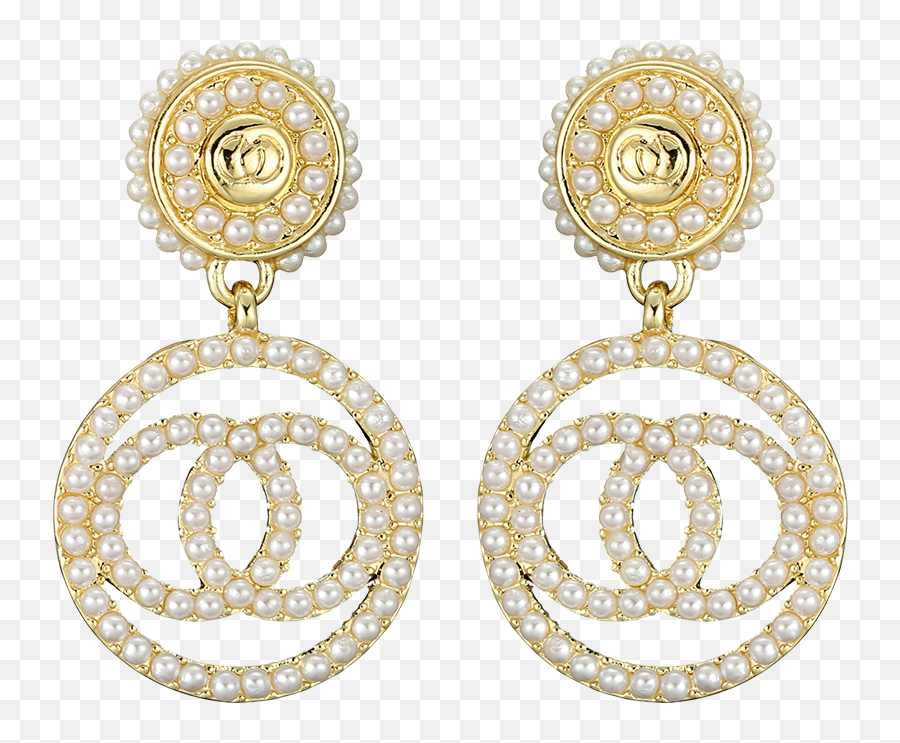 Opal Chanel Style Circle Ear Studs Fresh Earrings Female Emoji,Chanel Cc Logo Earrings