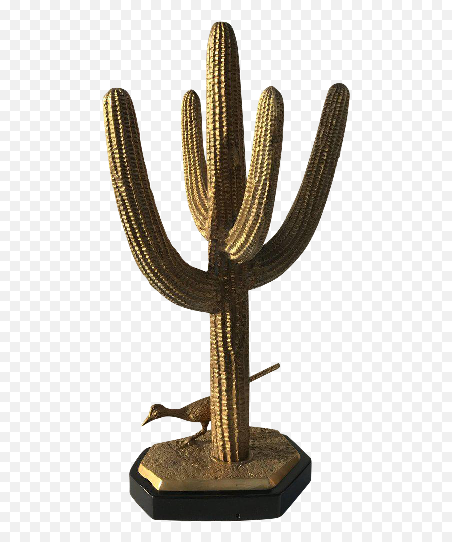Download Brass Saguaro Cactus Sculpture With Roadrunner On Emoji,Saguaro Clipart