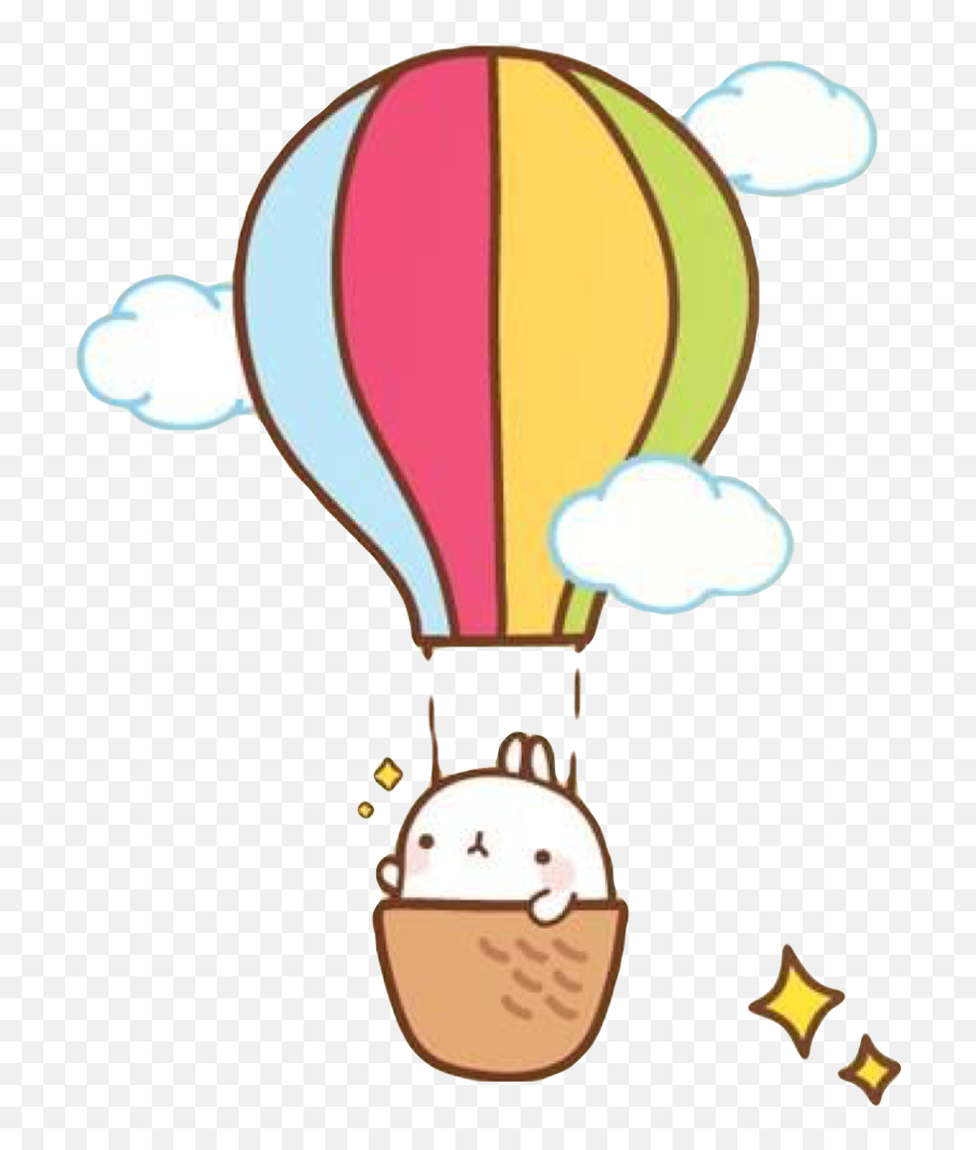 Fly Cute Kawaii Colors Sticker By David Belmonte Emoji,Cute Hot Air Balloon Clipart