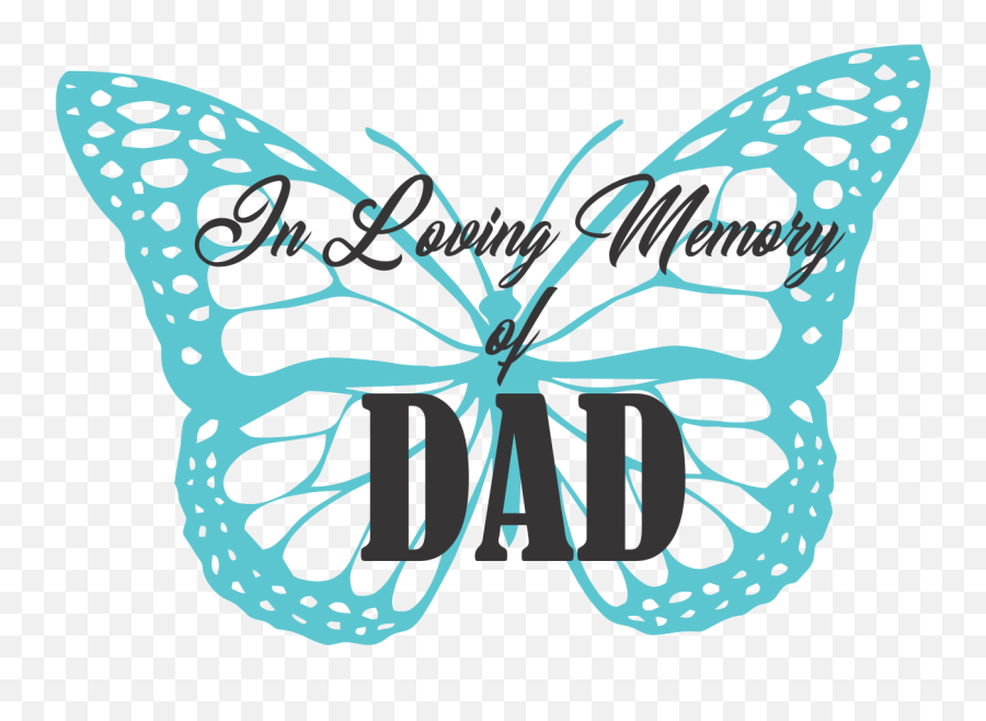 In Loving Memory Dad Blue Clipart - Full Size Clipart Blue Butterfly Outline Png Emoji,In Loving Memory Png